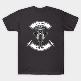 Live Fast Ride Fast Motorcycle T-Shirt